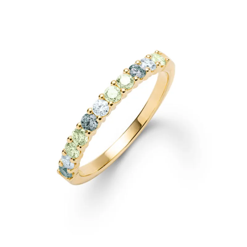 Personalized Rosecliff Birthstone Stackable Ring in 14k Gold sold by Haverhill