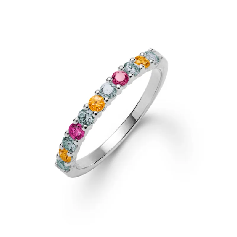 Personalized Rosecliff Birthstone Stackable Ring in 14k Gold sold by Haverhill