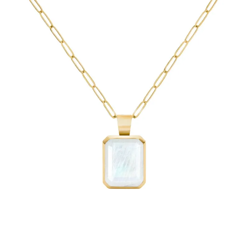 Warren Rainbow Moonstone Pendant in 14k Gold (June) sold by Haverhill