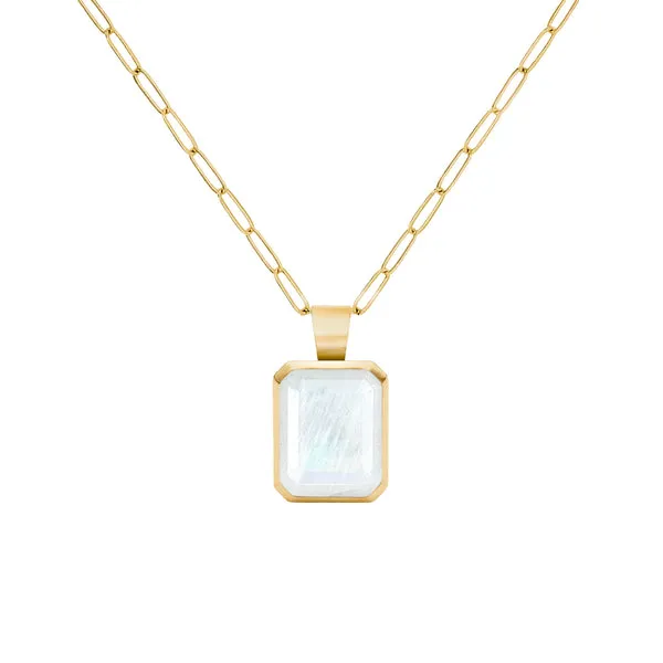 Warren Rainbow Moonstone Pendant in 14k Gold (June) sold by Haverhill
