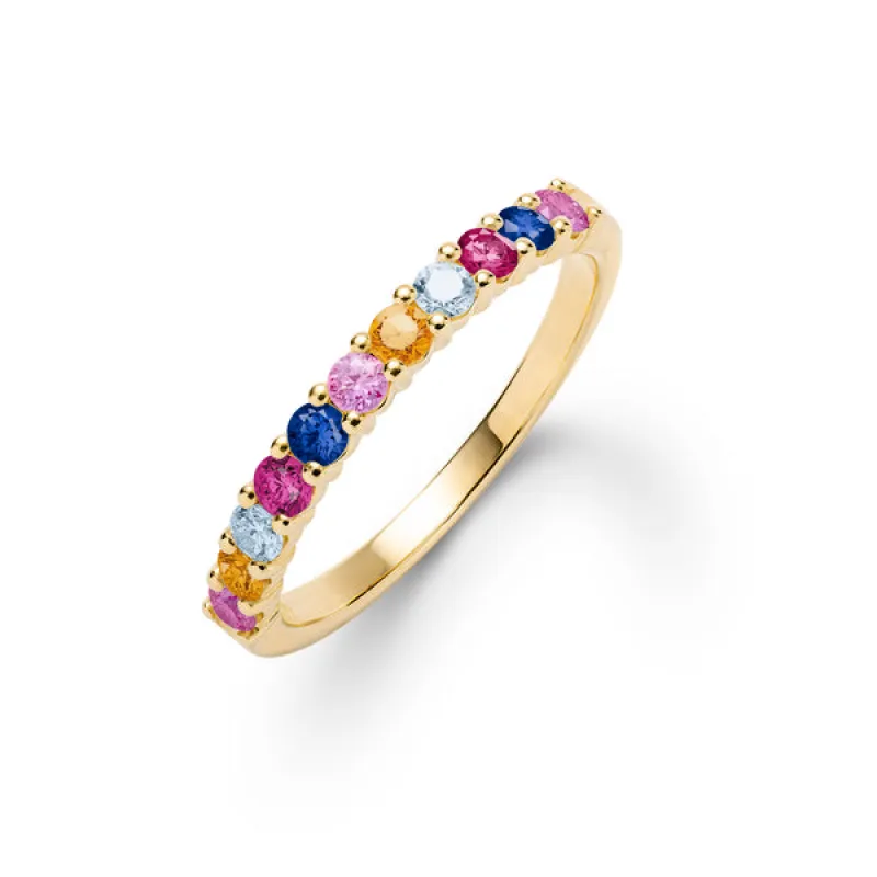 Personalized Rosecliff Birthstone Stackable Ring in 14k Gold sold by Haverhill