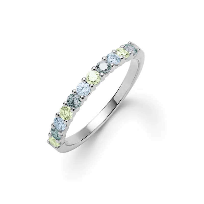Personalized Rosecliff Birthstone Stackable Ring in 14k Gold sold by Haverhill