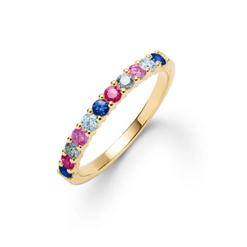 Personalized Rosecliff Birthstone Stackable Ring in 14k Gold sold by Haverhill