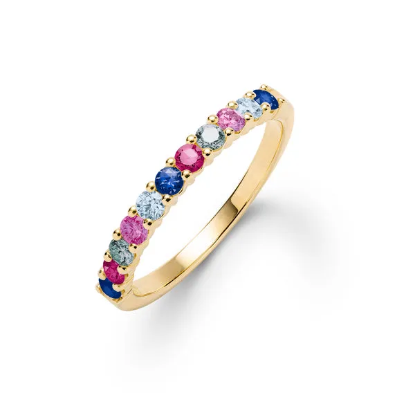 Personalized Rosecliff Birthstone Stackable Ring in 14k Gold sold by Haverhill