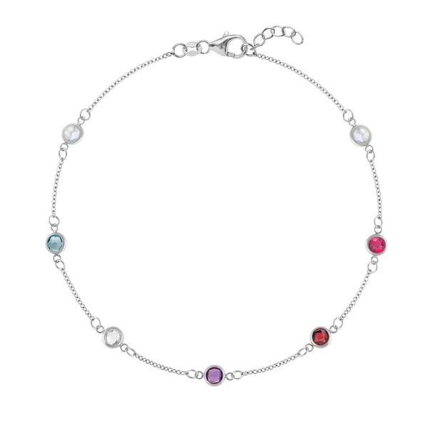 Personalized Classic 7 Birthstone Bracelet in 14k Gold sold by Haverhill