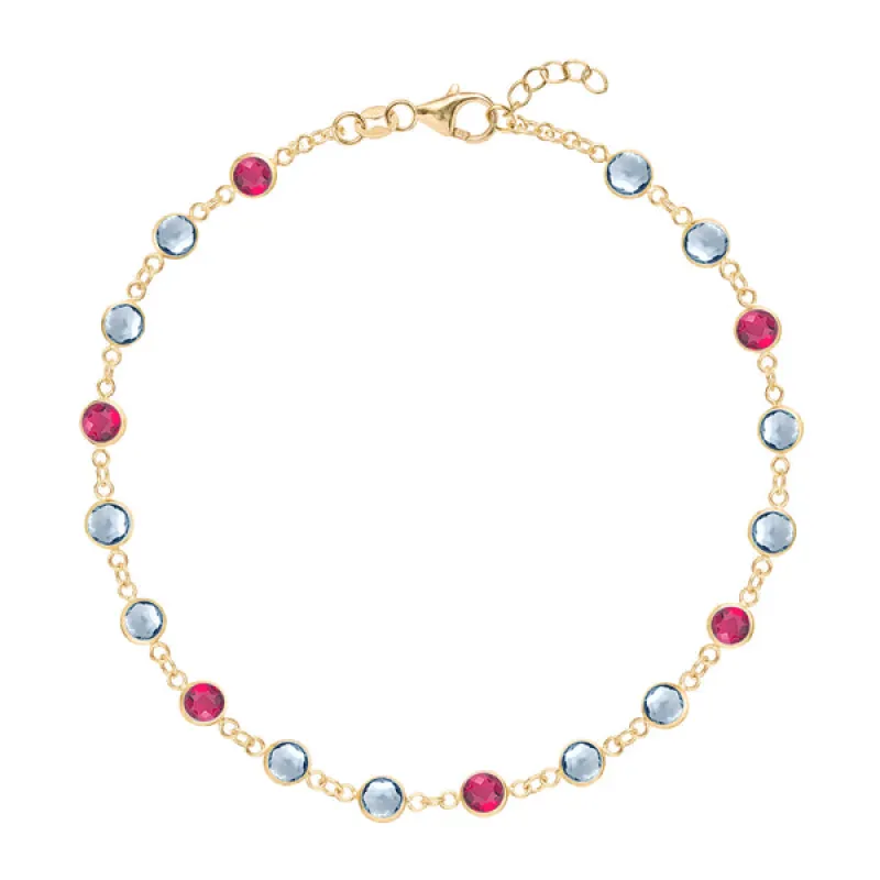 Personalized Newport Birthstone Bracelet in 14k Gold made by Haverhill