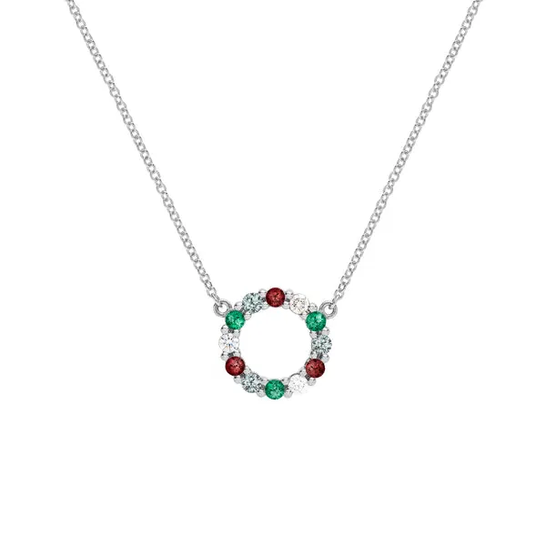 Personalized Rosecliff Small Circle Birthstone Necklace in 14k Gold sold by Haverhill