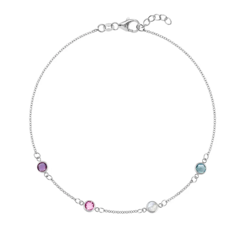 Personalized Classic 4 Birthstone Bracelet in 14k Gold sold by Haverhill