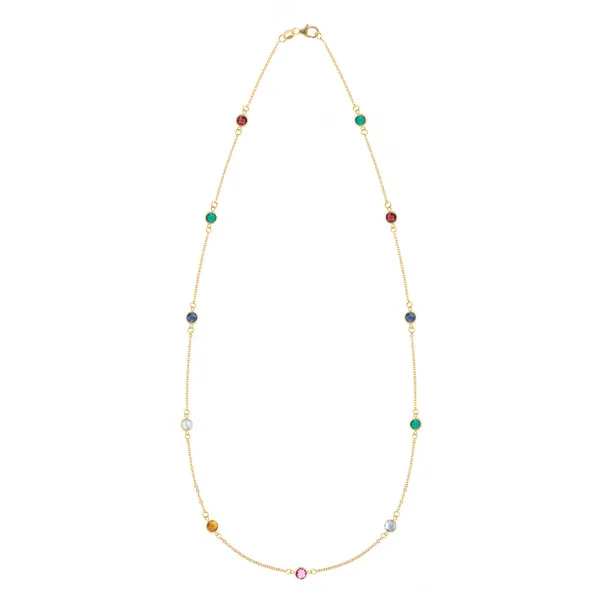 Personalized Bayberry 11 Birthstone Necklace in 14k Gold sold by Haverhill