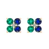 Personalized Greenwich 4 Birthstone & Diamond Earrings in 14k Gold sold by Haverhill