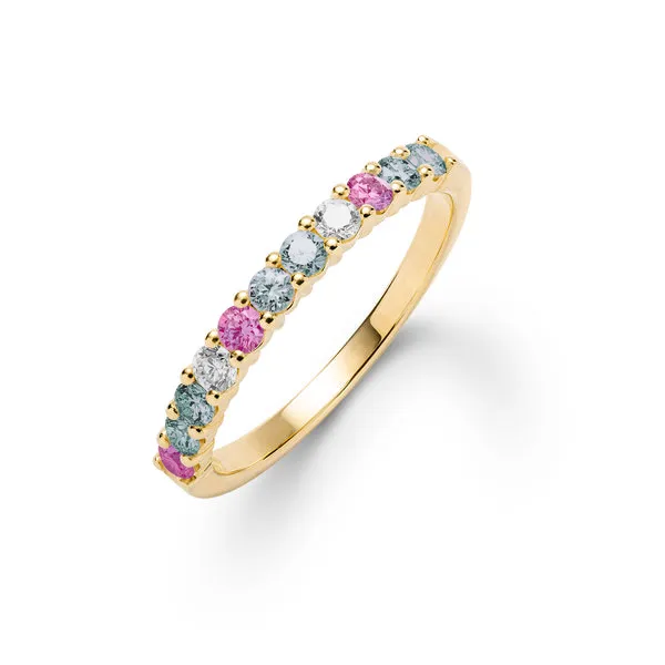 Personalized Rosecliff Birthstone Stackable Ring in 14k Gold sold by Haverhill