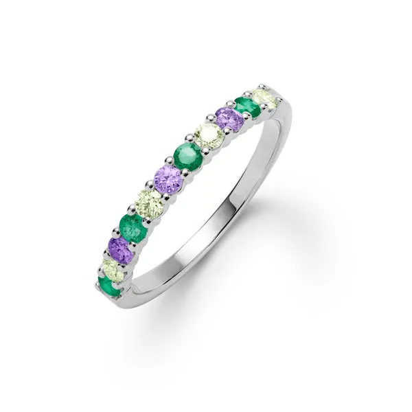Personalized Rosecliff Birthstone Stackable Ring in 14k Gold sold by Haverhill