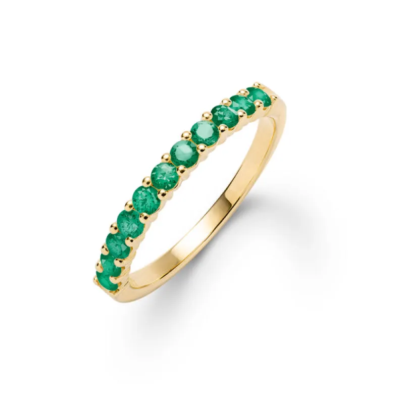 Personalized Rosecliff Birthstone Stackable Ring in 14k Gold made by Haverhill