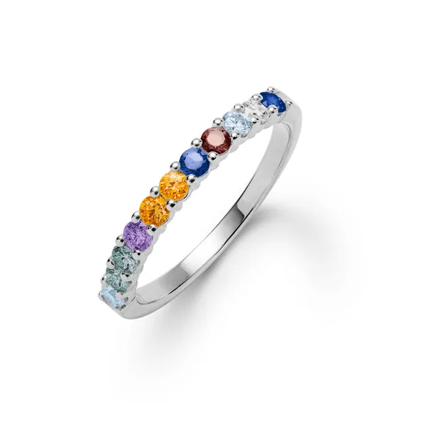 Personalized Rosecliff Birthstone Stackable Ring in 14k Gold sold by Haverhill