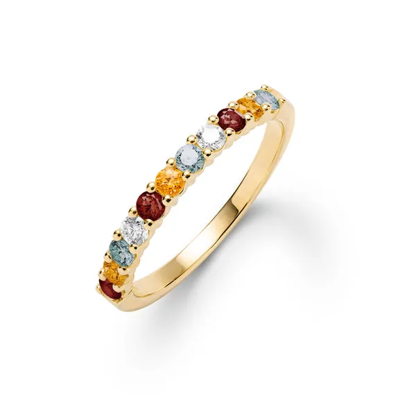 Personalized Rosecliff Birthstone Stackable Ring in 14k Gold sold by Haverhill