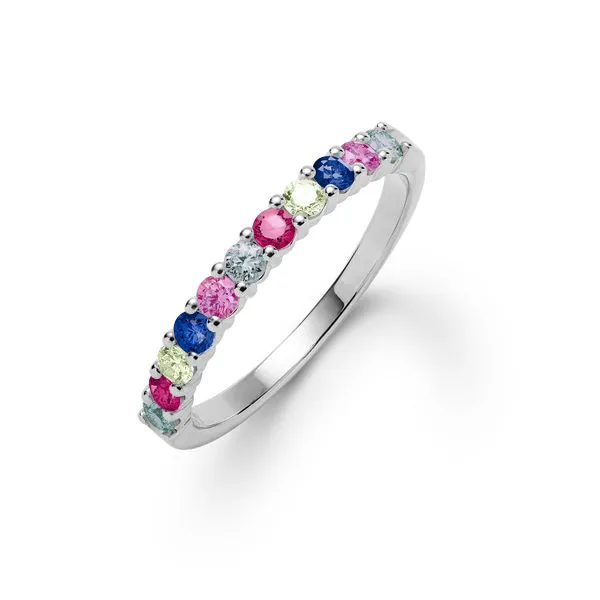 Personalized Rosecliff Birthstone Stackable Ring in 14k Gold sold by Haverhill