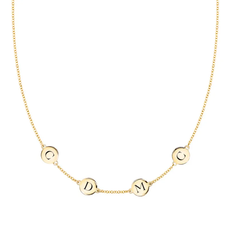 Personalized 4 Letter Necklace in 14k Gold (Single Spacing) sold by Haverhill