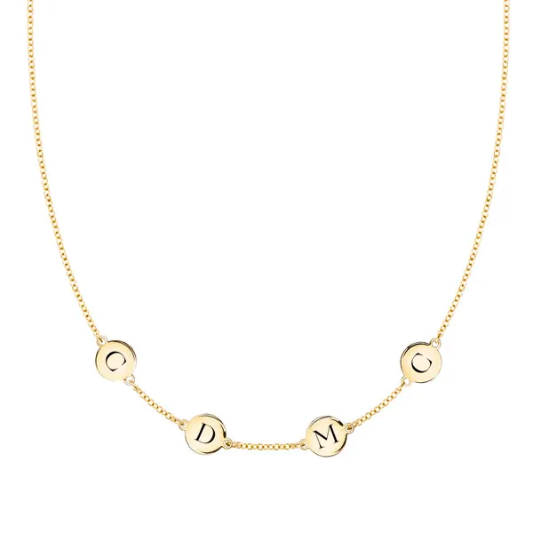 Personalized 4 Letter Necklace in 14k Gold (Single Spacing) sold by Haverhill