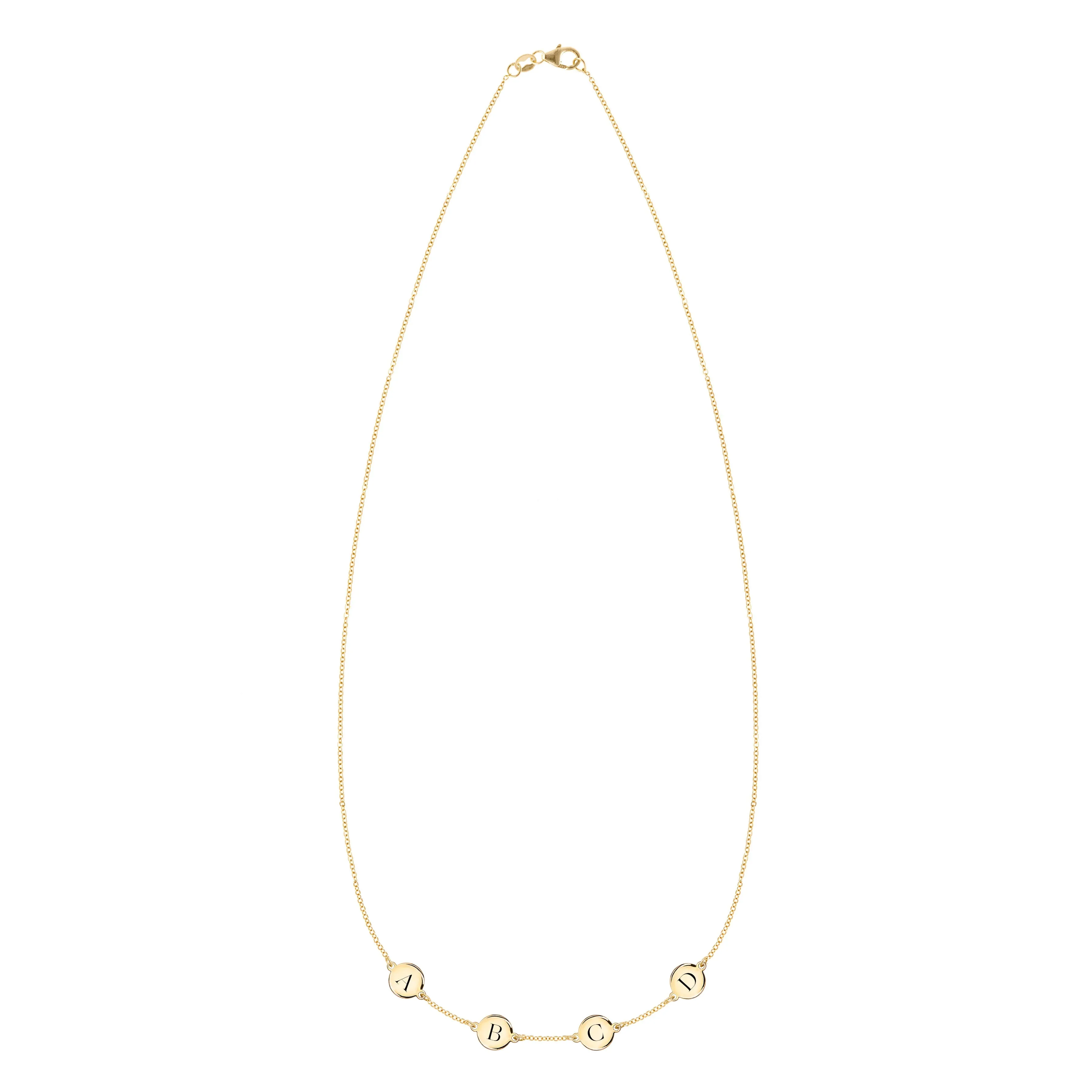 Personalized 4 Letter Necklace in 14k Gold (Single Spacing) sold by Haverhill product image thumbnail 4