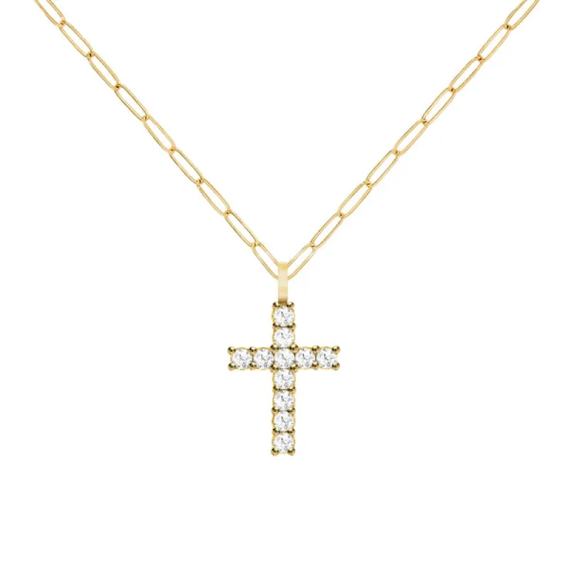 Personalized Rosecliff Cross Pendant in 14k Gold sold by Haverhill