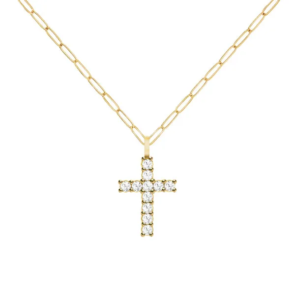 Personalized Rosecliff Cross Pendant in 14k Gold sold by Haverhill