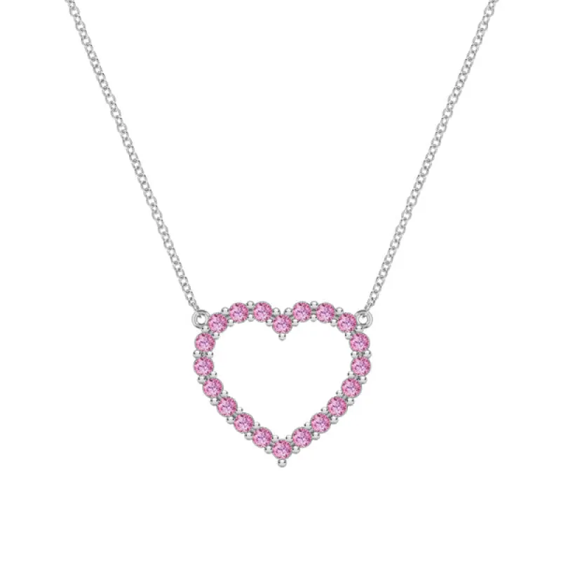 Personalized Rosecliff Heart Birthstone Necklace in 14k Gold sold by Haverhill