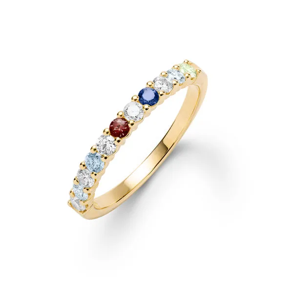 Personalized Rosecliff Birthstone Stackable Ring in 14k Gold sold by Haverhill