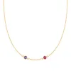 Personalized Classic 2 Birthstone Necklace in 14k Gold (Centered) sold by Haverhill