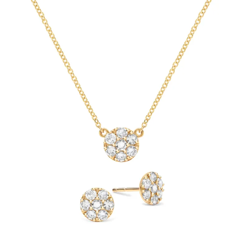 Rosecliff White Topaz Mini Necklace and Stud Earrings Set in 14k Gold (April) sold by Haverhill