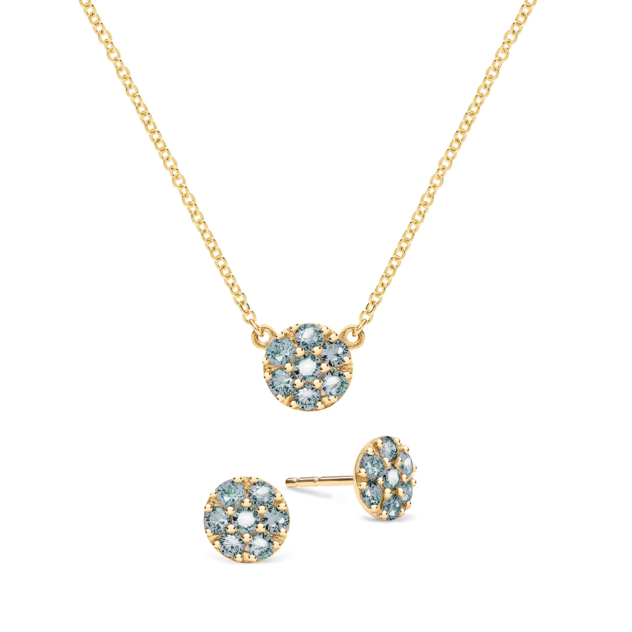 Rosecliff Alexandrite Mini Necklace and Stud Earrings Set in 14k Gold (June) sold by Haverhill
