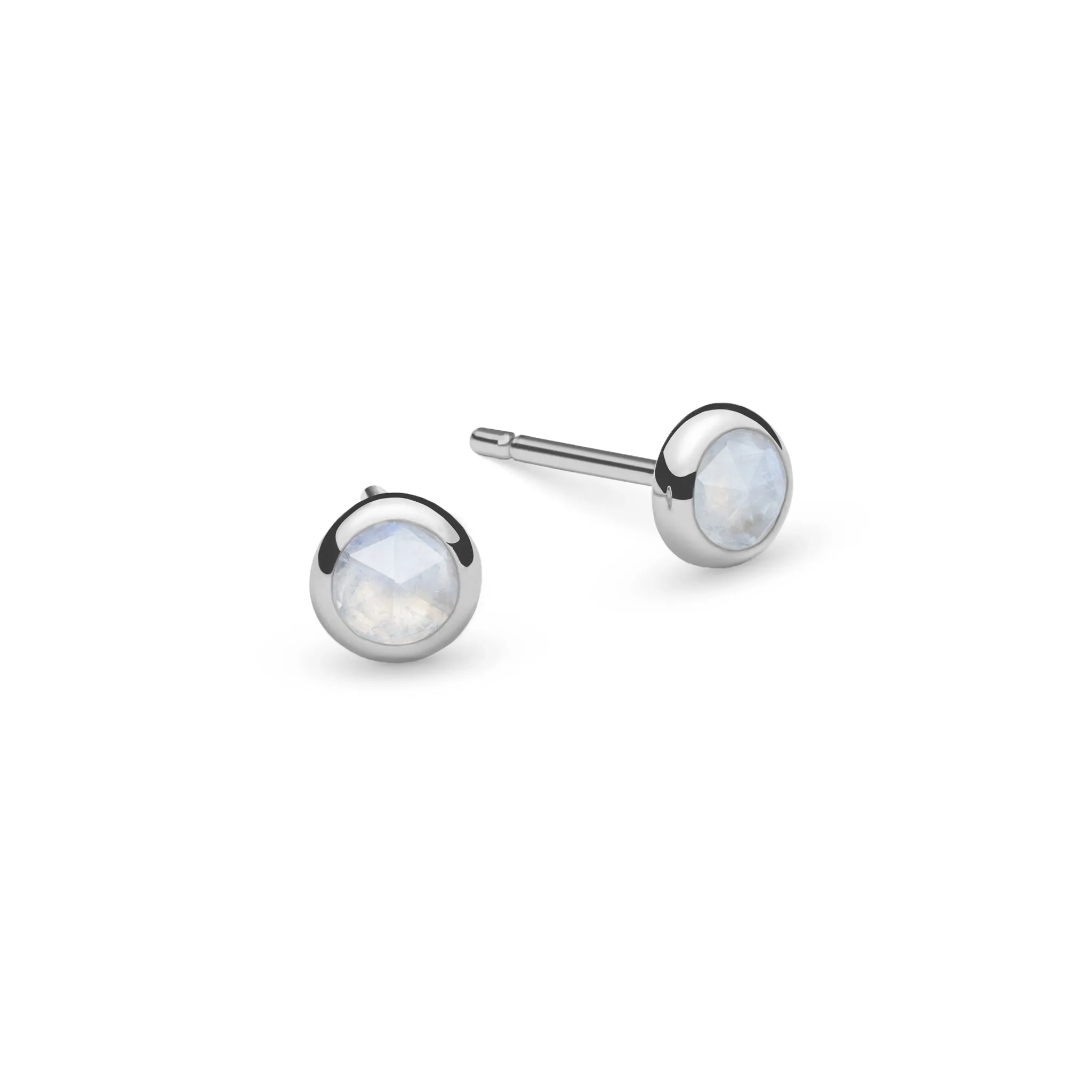 Petite Moonstone Stud Earrings in 14k Gold (June) sold by Haverhill product image thumbnail 5