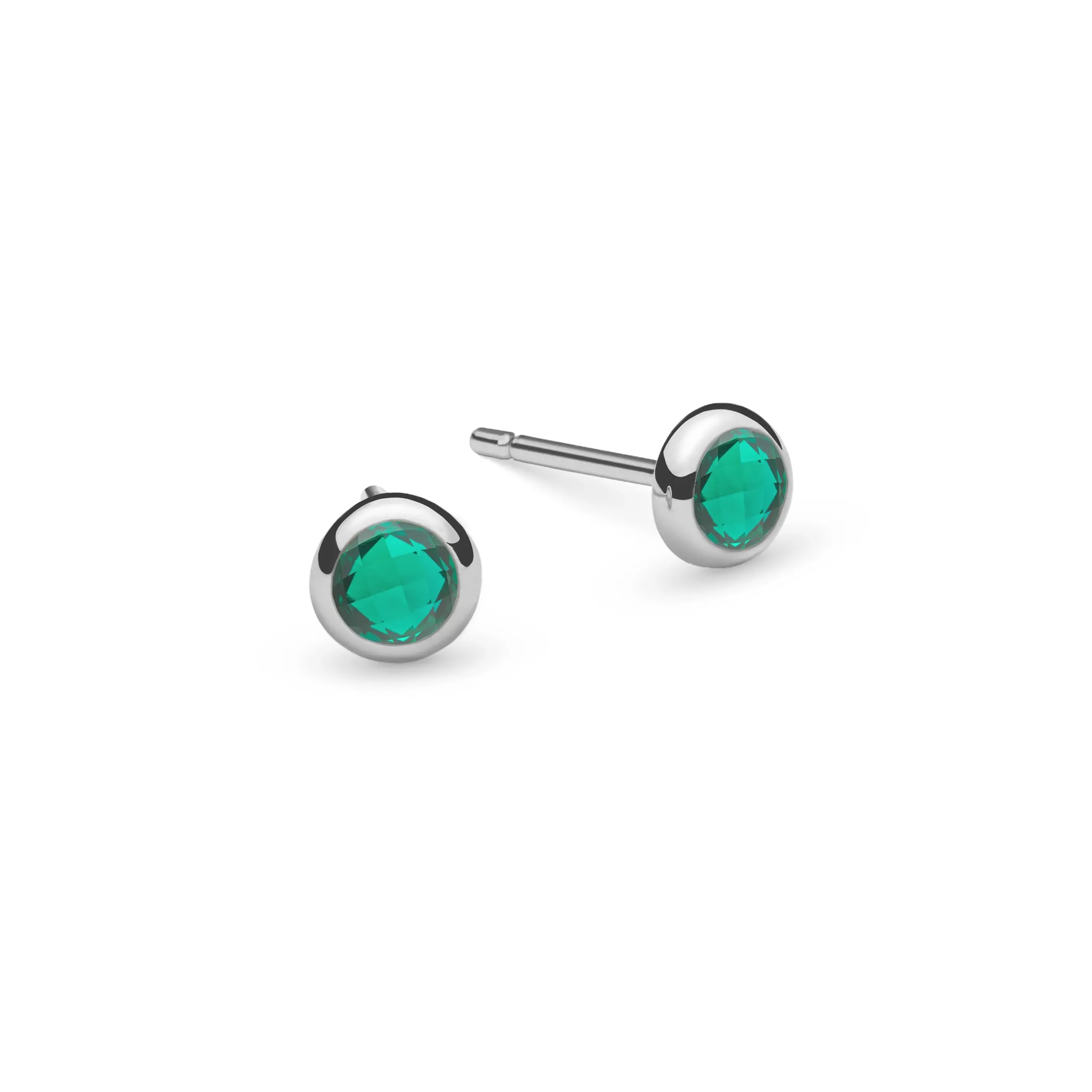 Petite Emerald Stud Earrings in 14k Gold (May) sold by Haverhill product image thumbnail 4