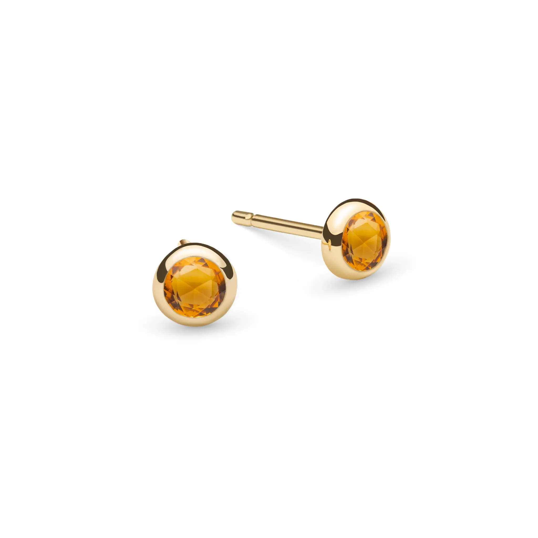 Petite Citrine Stud Earrings in 14k Gold (November) sold by Haverhill