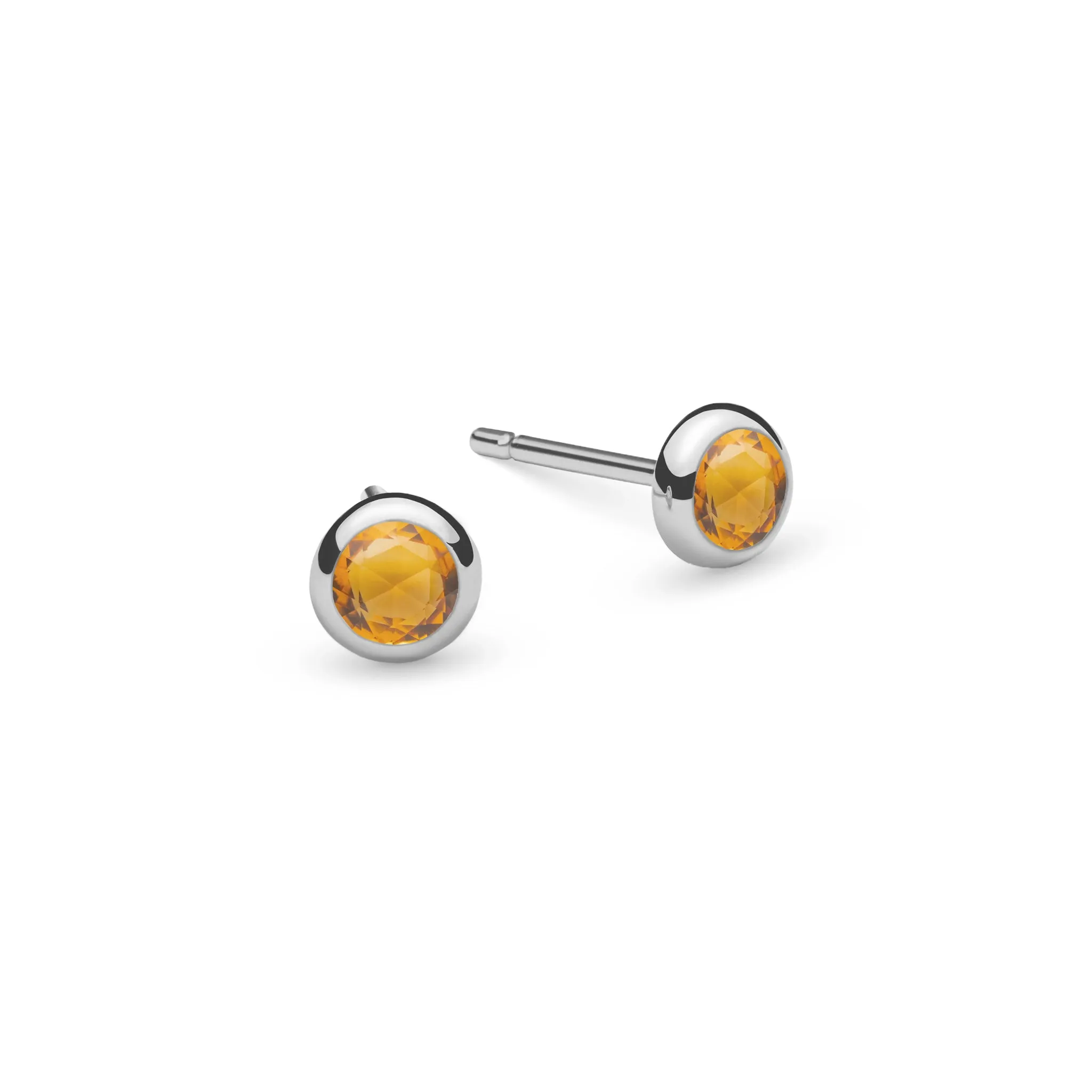 Petite Citrine Stud Earrings in 14k Gold (November) sold by Haverhill product image thumbnail 5