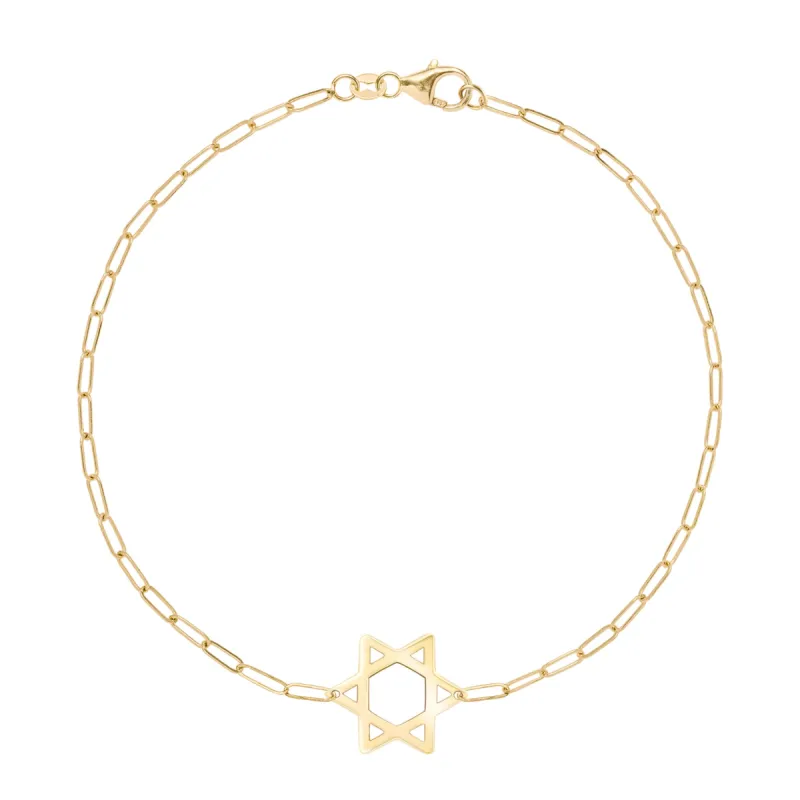 Star of David Adelaide Mini Bracelet in 14k Gold sold by Haverhill