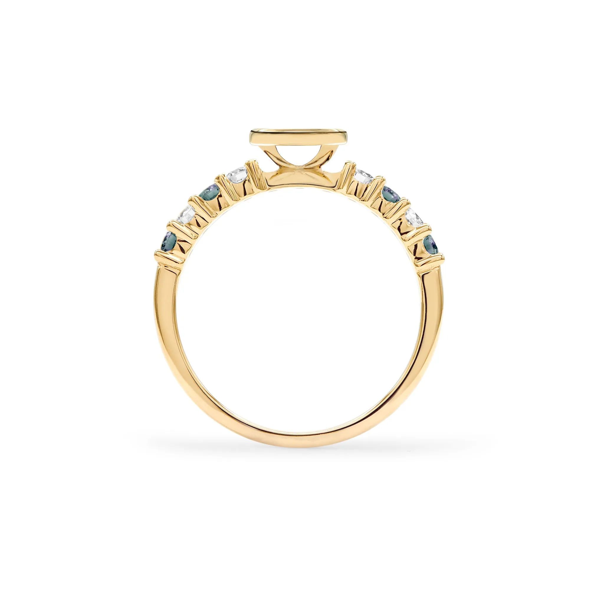 Rosecliff Letter Diamond & Alexandrite Ring in 14k Gold (June) sold by Haverhill product image thumbnail 4