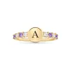 Rosecliff Letter Diamond & Amethyst Ring in 14k Gold (February) sold by Haverhill