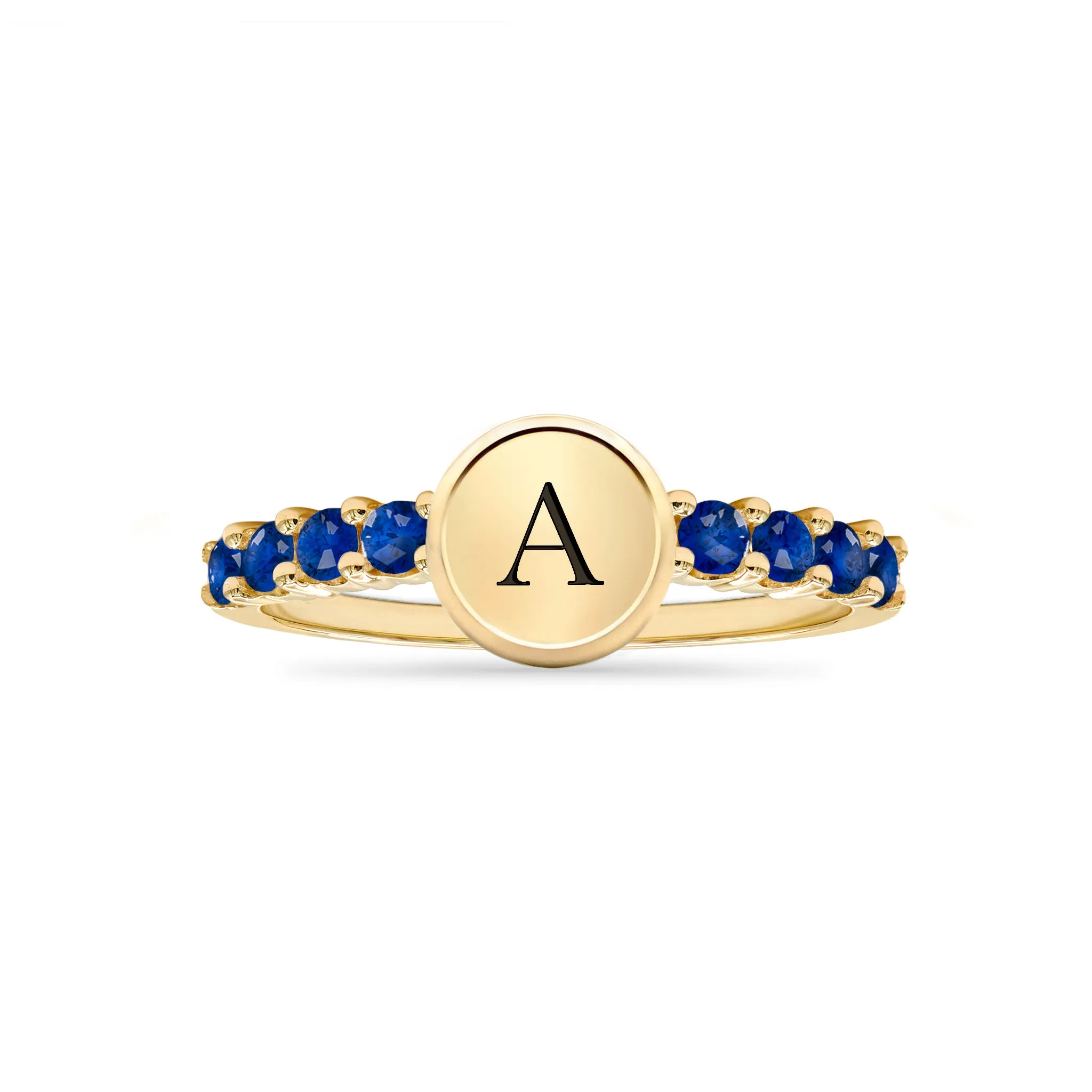 Rosecliff Letter Sapphire Ring in 14k Gold (September) sold by Haverhill product image thumbnail 5