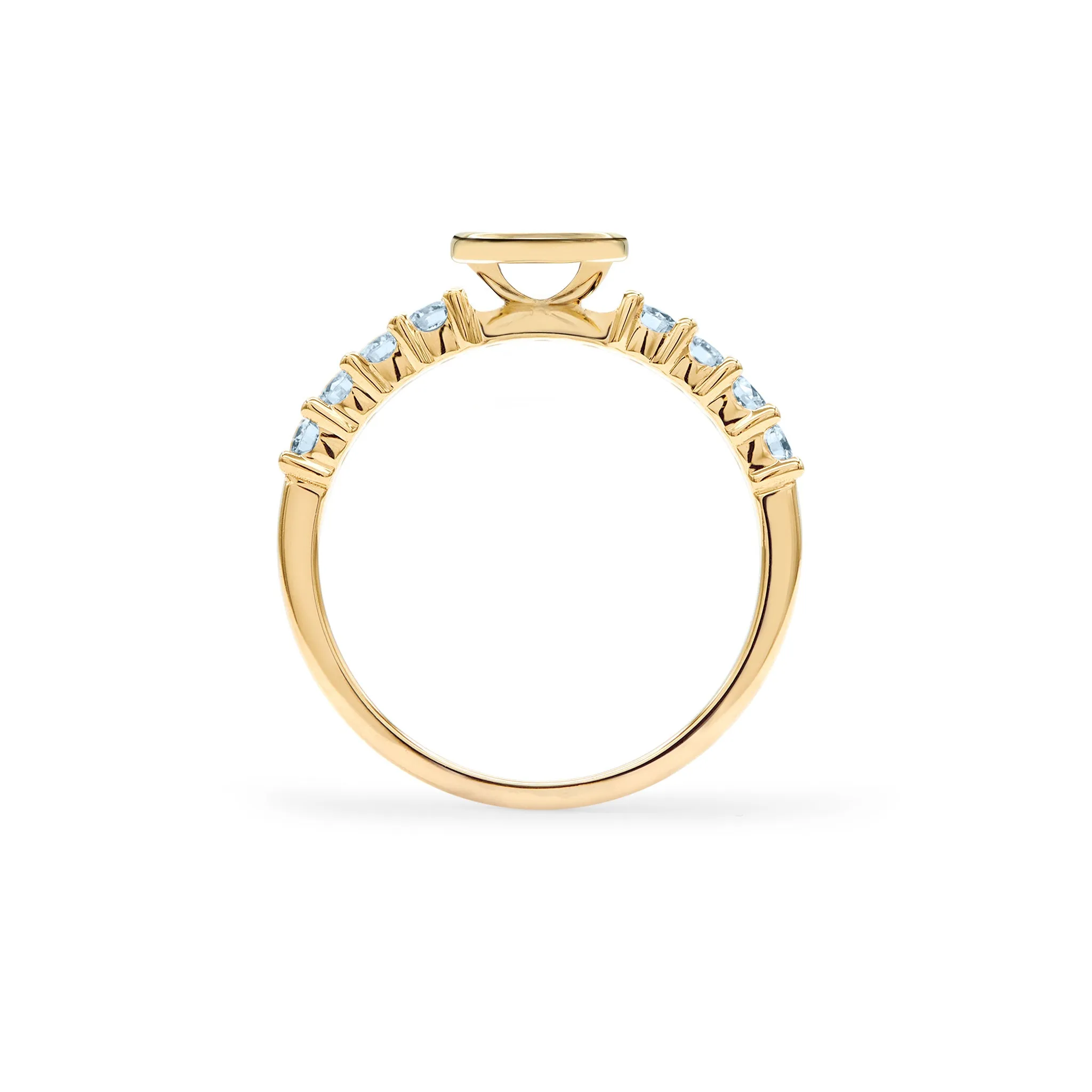 Rosecliff Letter Nantucket Blue Topaz Ring in 14k Gold (December) sold by Haverhill product image thumbnail 4