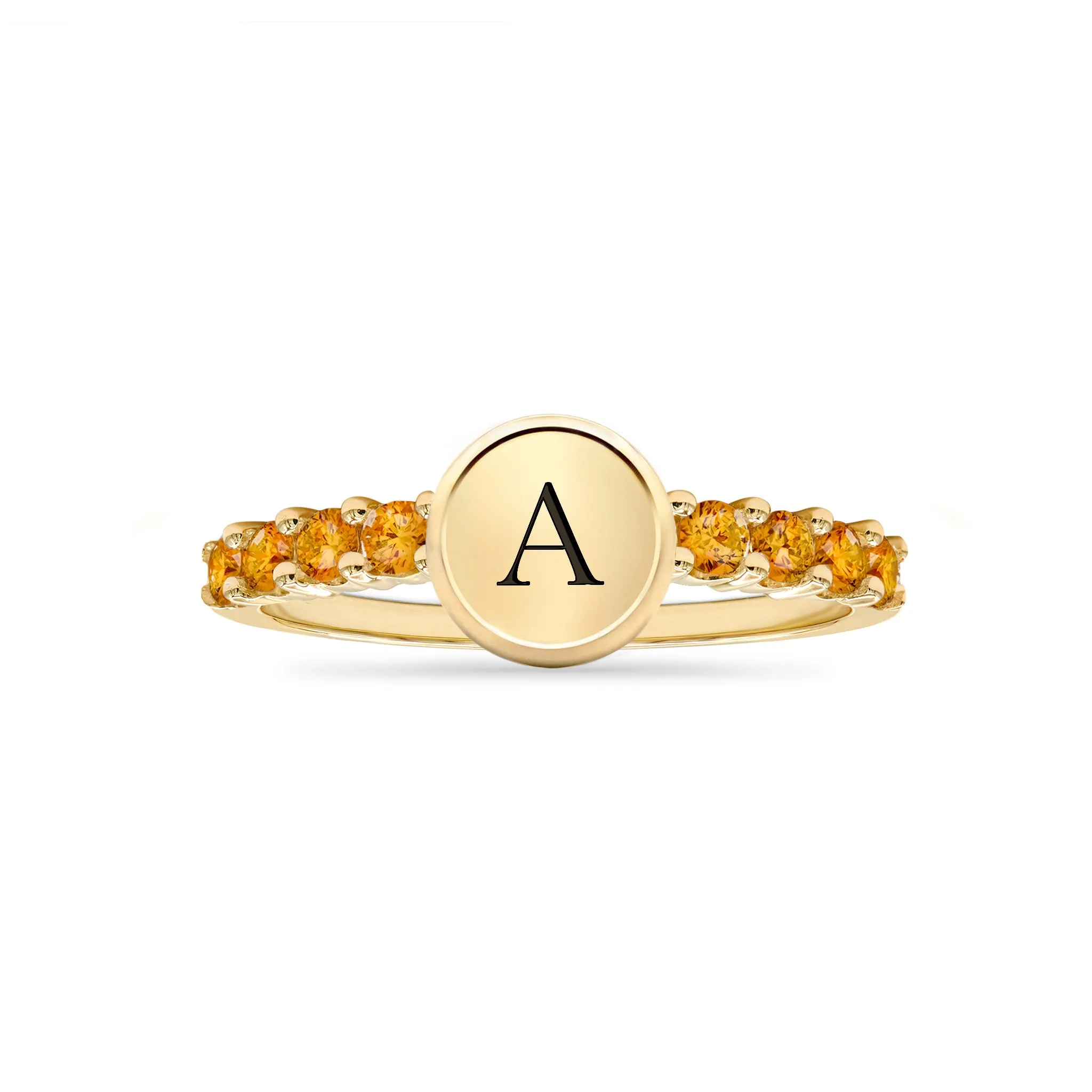 Rosecliff Letter Citrine Ring in 14k Gold (November) sold by Haverhill product image thumbnail 5