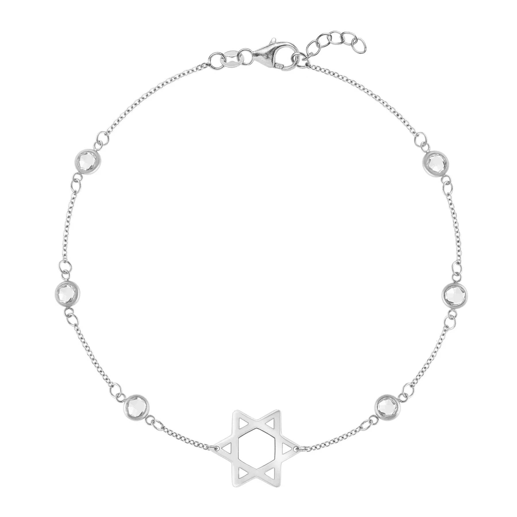 Bayberry White Topaz Star of David Bracelet in 14k Gold (April) sold by Haverhill product image thumbnail 5