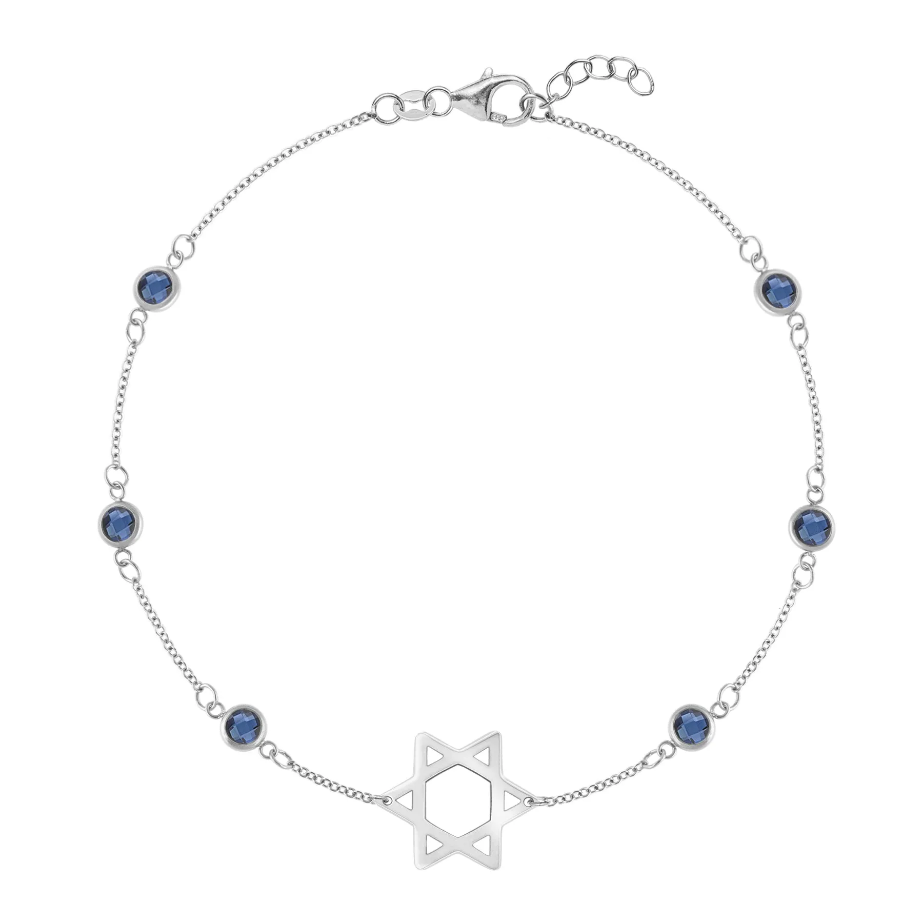 Bayberry Sapphire Star of David Bracelet in 14k Gold (September) sold by Haverhill product image thumbnail 4