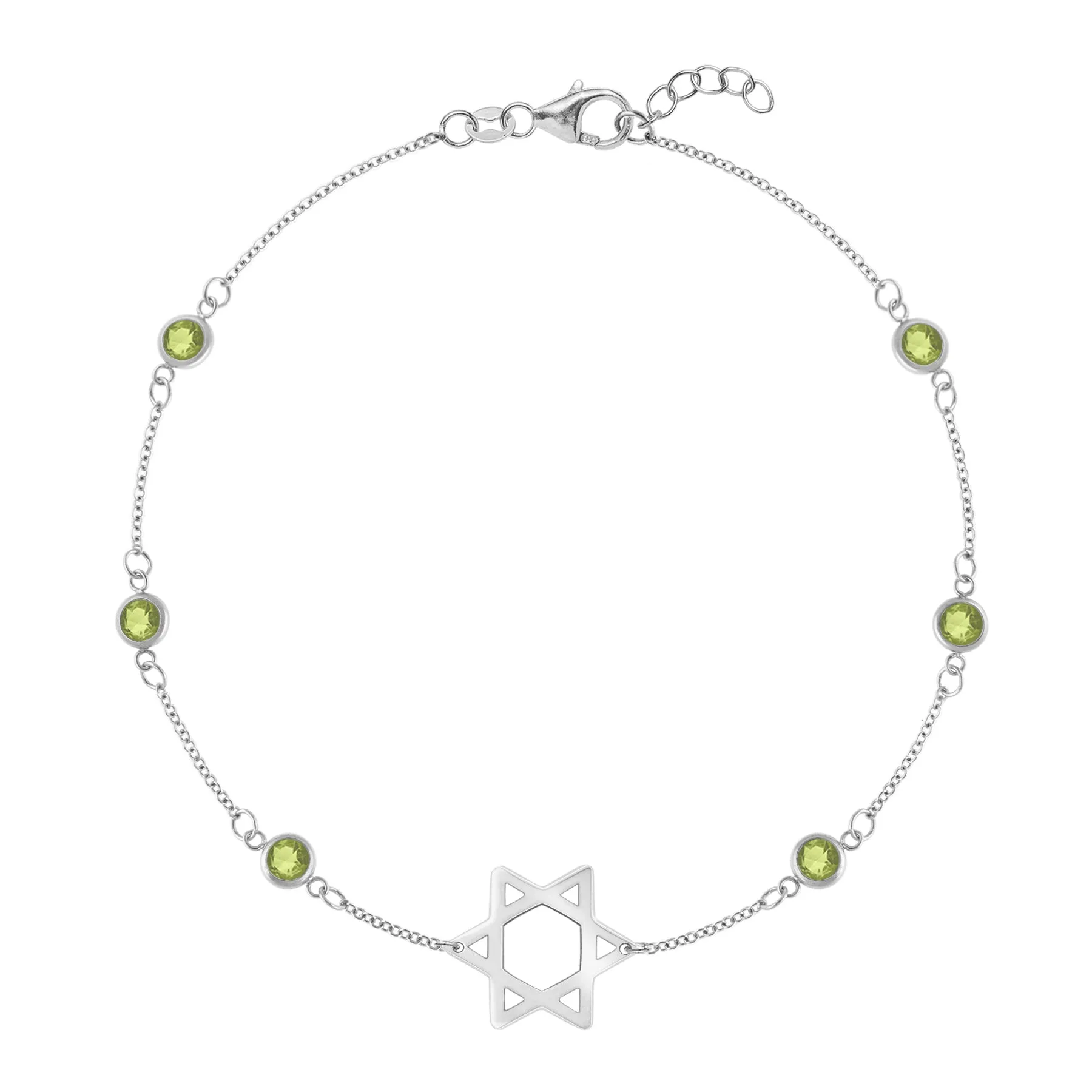 Bayberry Peridot Star of David Bracelet in 14k Gold (August) sold by Haverhill product image thumbnail 4