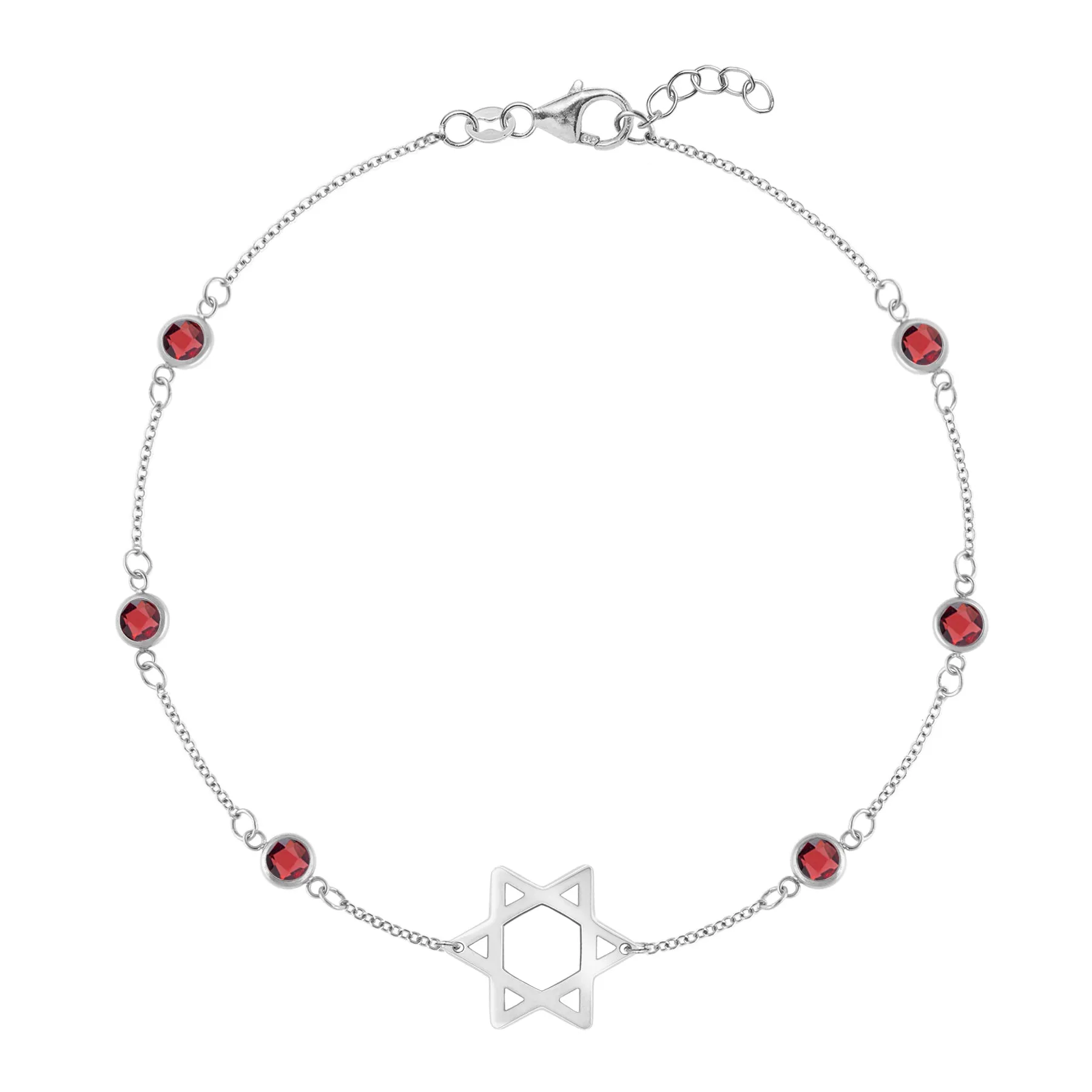 Bayberry Garnet Star of David Bracelet in 14k Gold (January) sold by Haverhill product image thumbnail 4