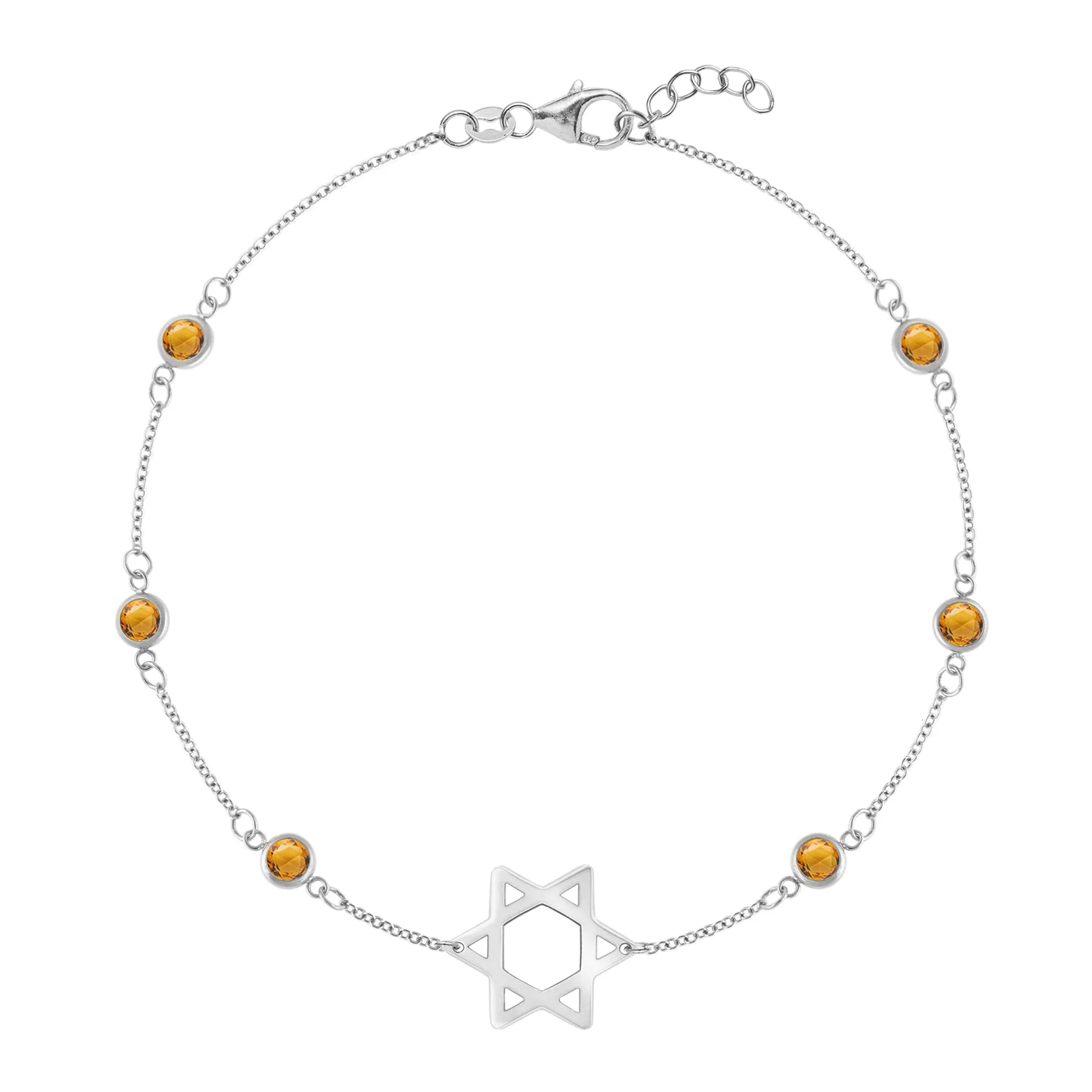 Bayberry Citrine Star of David Bracelet in 14k Gold (November) sold by Haverhill product image thumbnail 4
