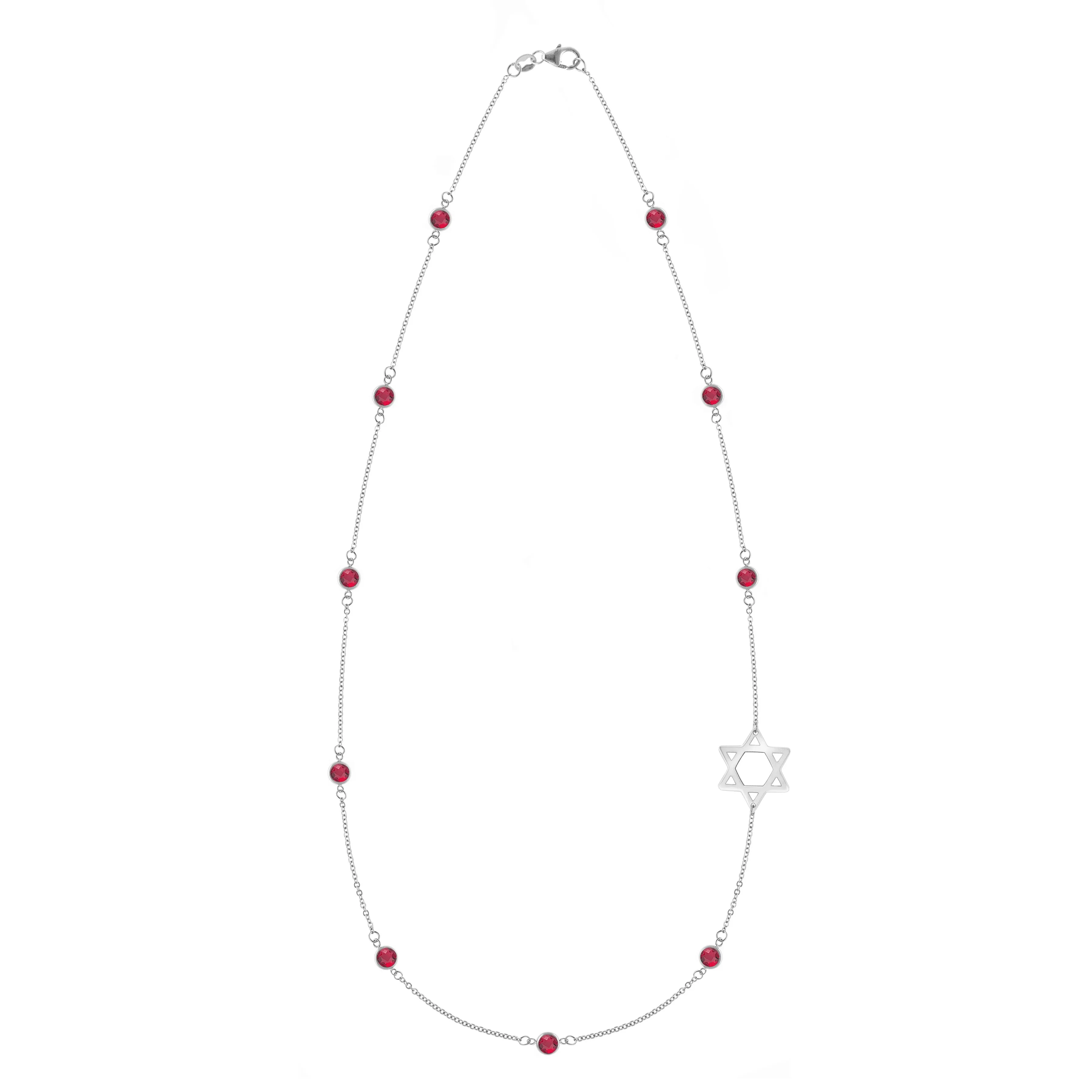 Bayberry Ruby Star of David Necklace in 14k Gold (July) sold by Haverhill product image thumbnail 4