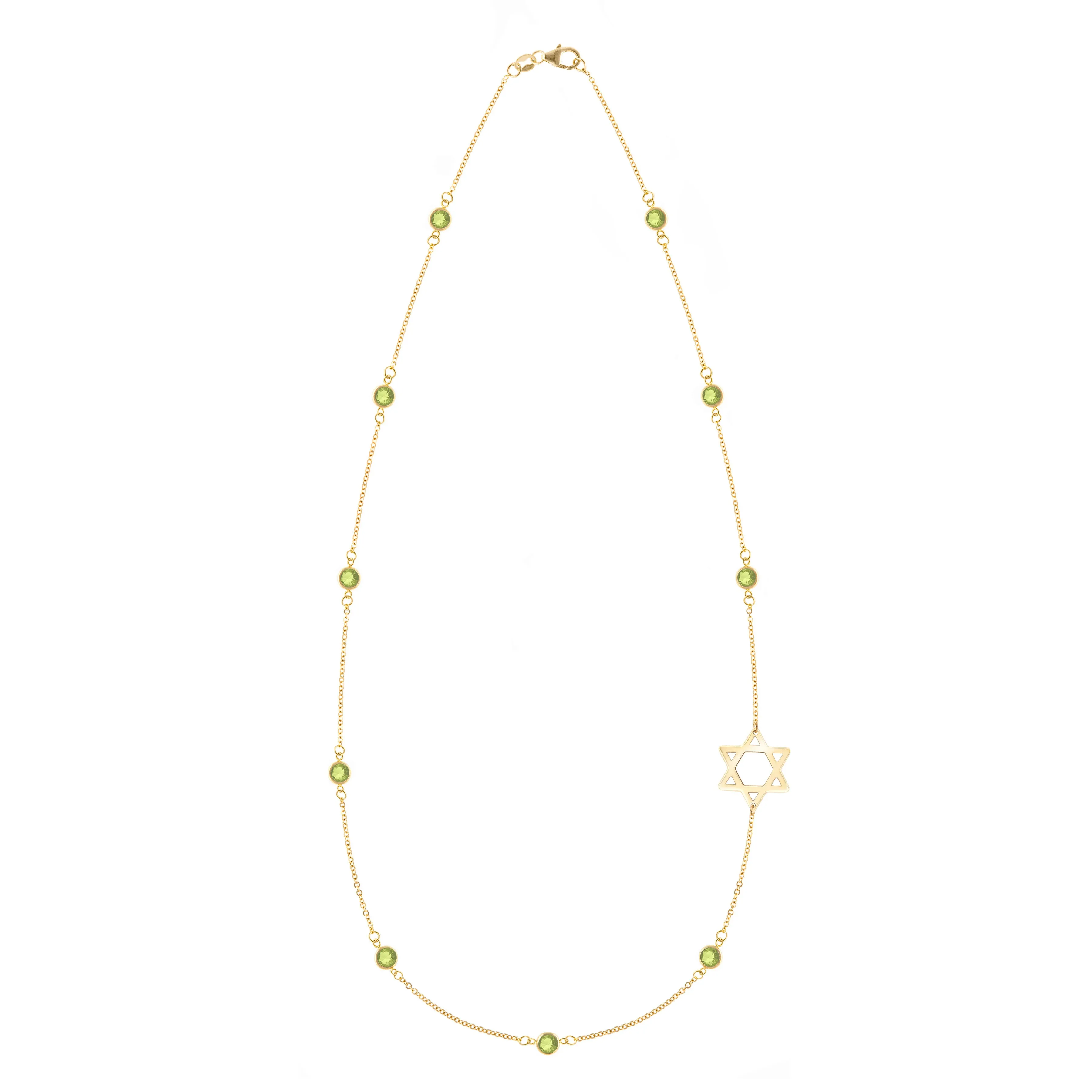 Bayberry Peridot Star of David Necklace in 14k Gold (August) sold by Haverhill