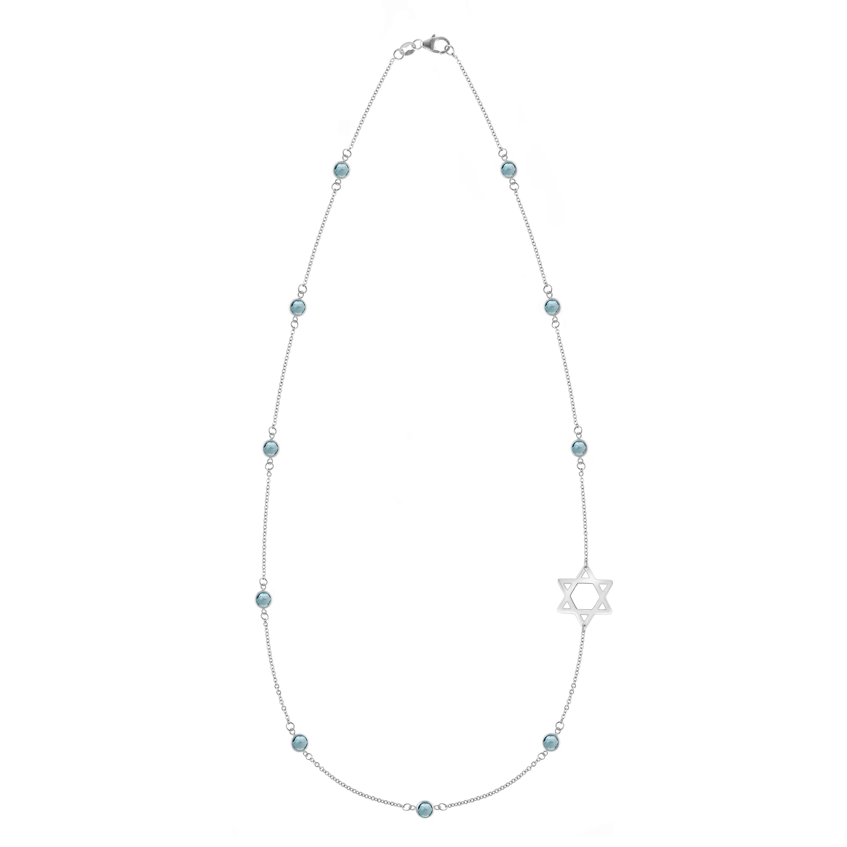 Bayberry Nantucket Blue Topaz Star of David Necklace in 14k Gold (December) sold by Haverhill product image thumbnail 4