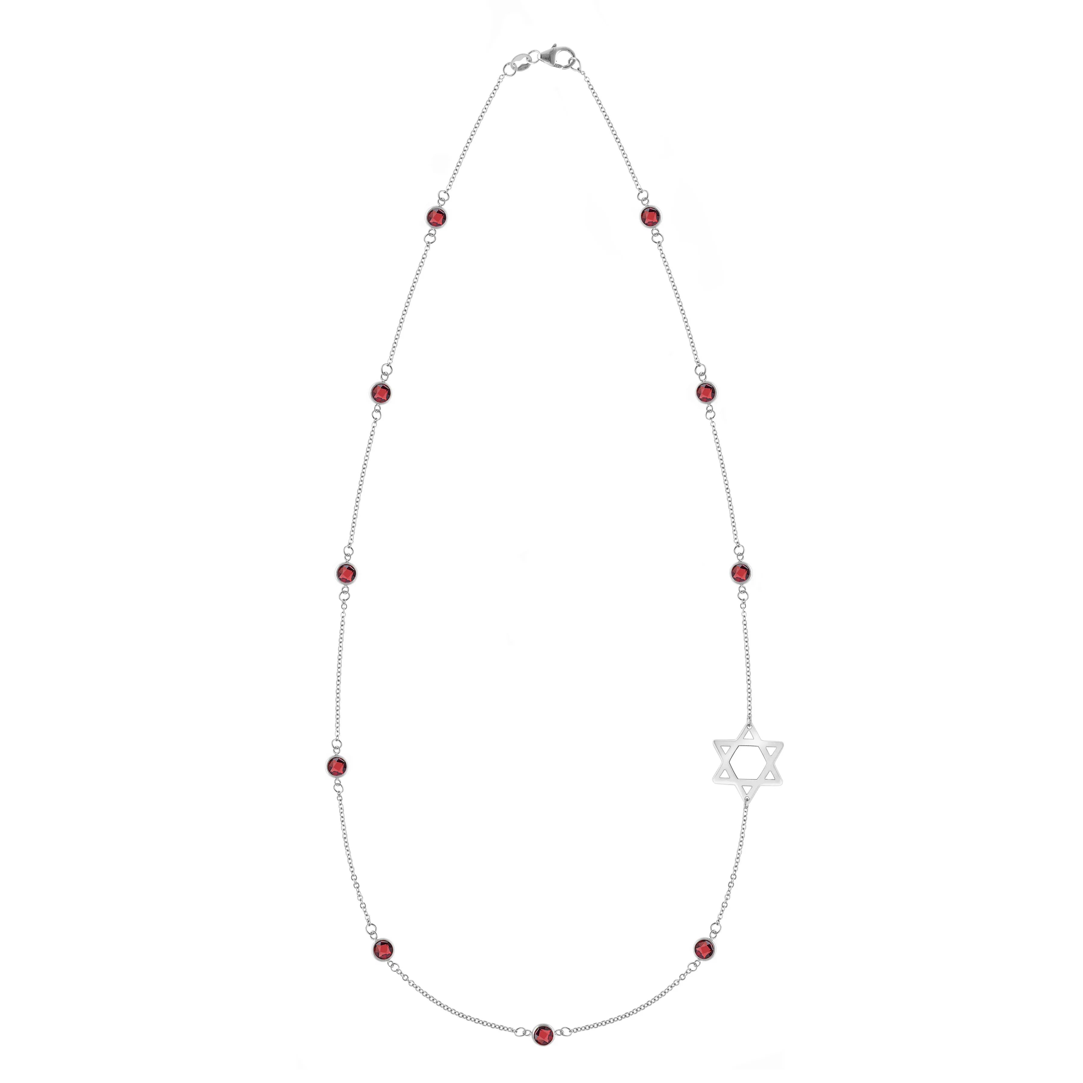 Bayberry Garnet Star of David Necklace in 14k Gold (January) sold by Haverhill product image thumbnail 4