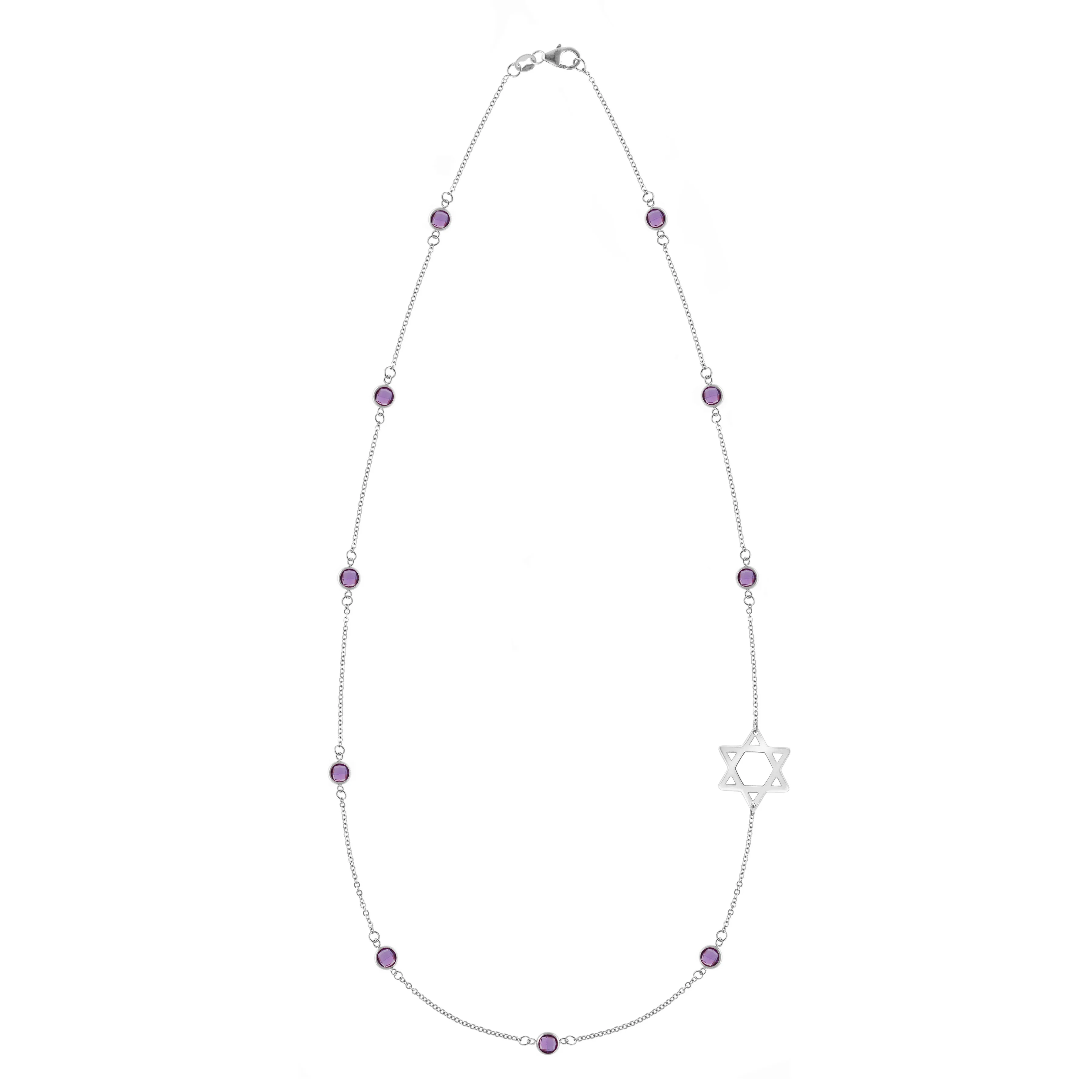 Bayberry Amethyst Star of David Necklace in 14k Gold (February) sold by Haverhill product image thumbnail 4